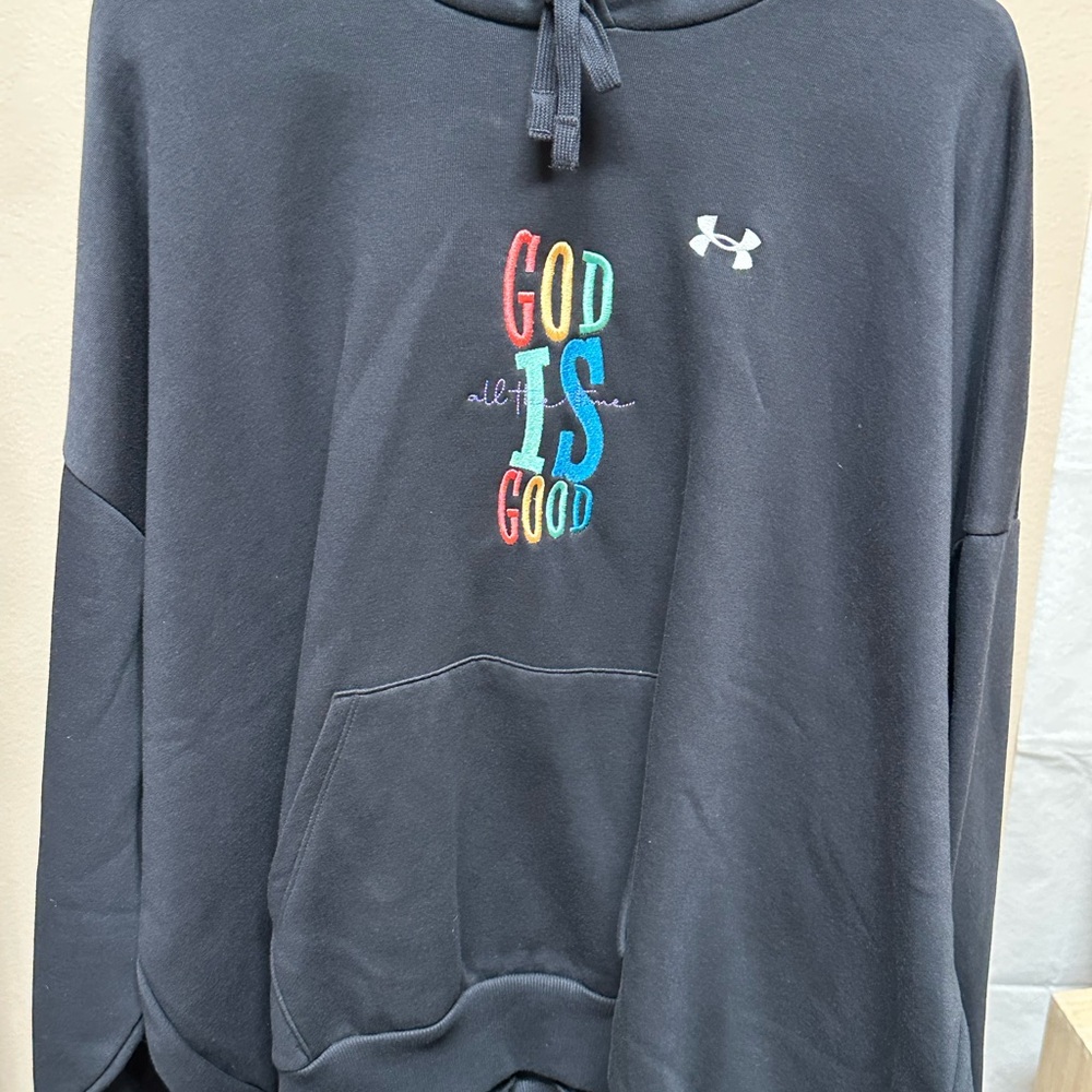 Under Armour Men's Charcoal Hoodie with Multicolor Embroidery